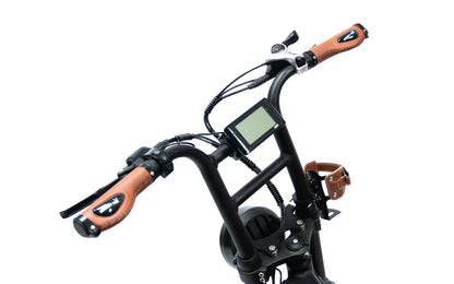 Desert Fox Luxury Gel Grips in Black Vegan Leather for Bikes & Fatbikes