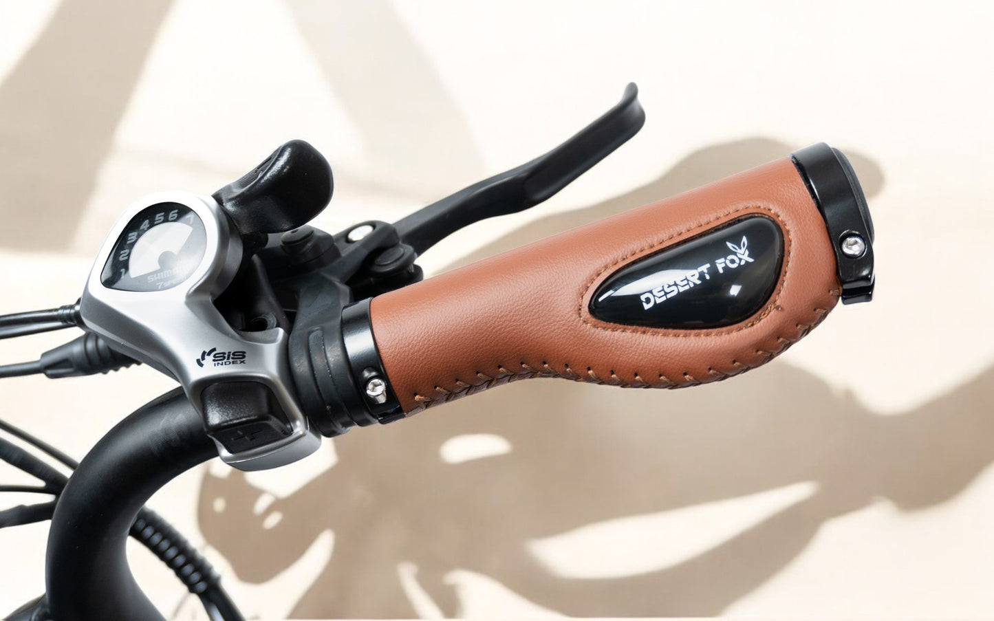Desert Fox Luxury Gel Grips in Black Vegan Leather for Bikes & Fatbikes